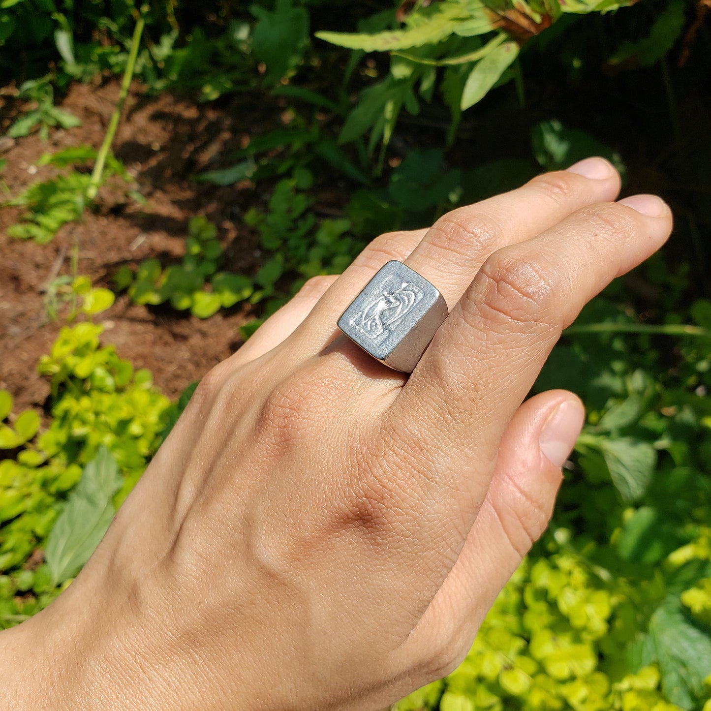 Sleeping Hermaphroditus wax seal signet ring