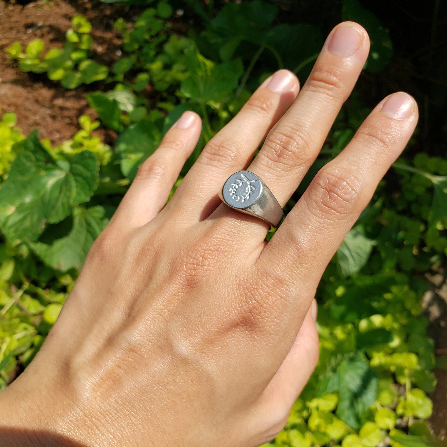 Laurel wreath wax seal signet ring