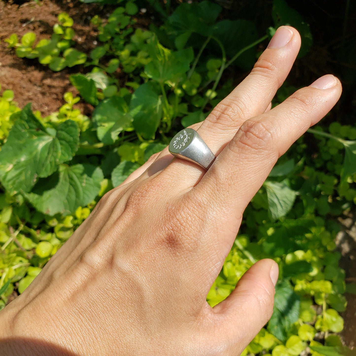 Laurel wreath wax seal signet ring