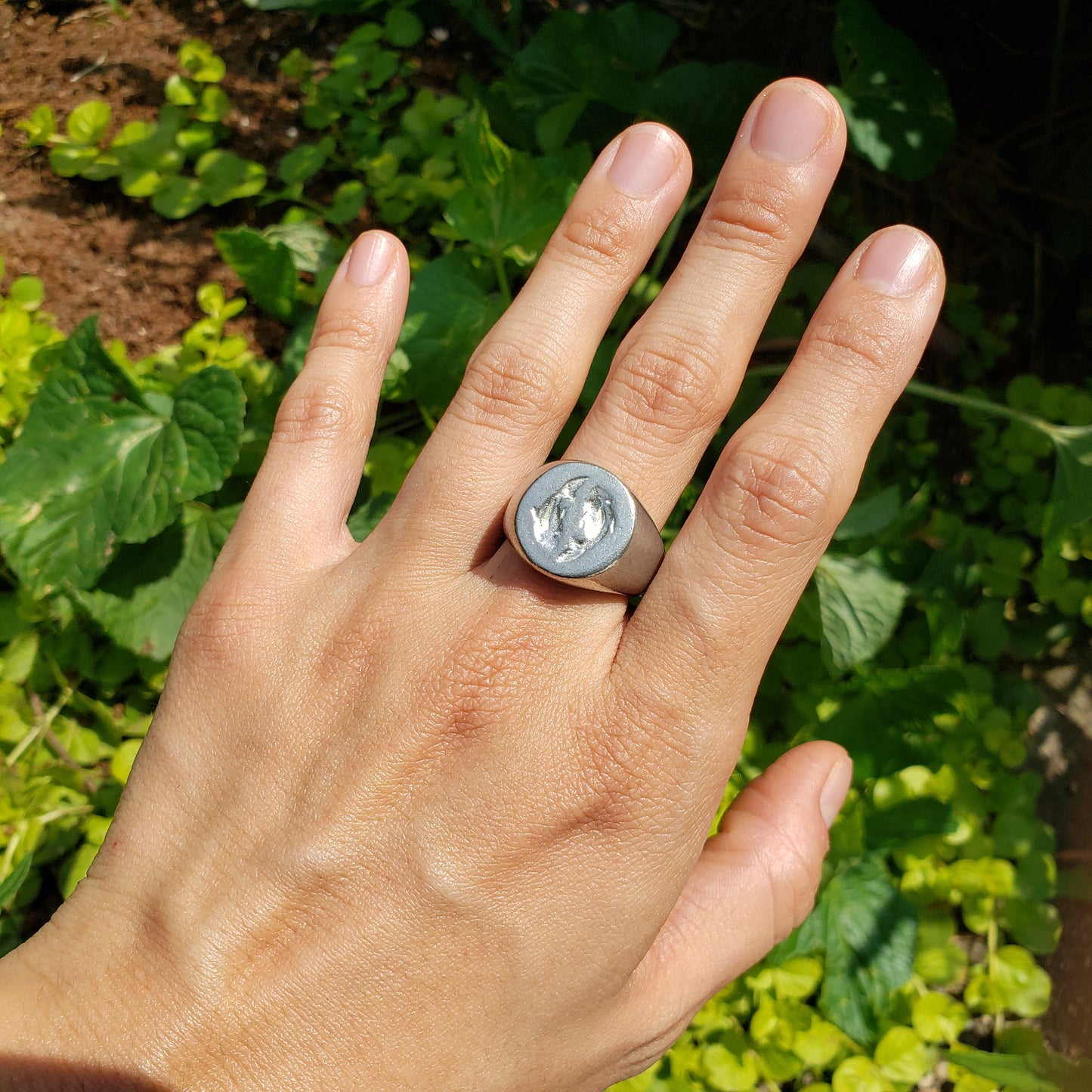 Pisces fish wax seal signet ring