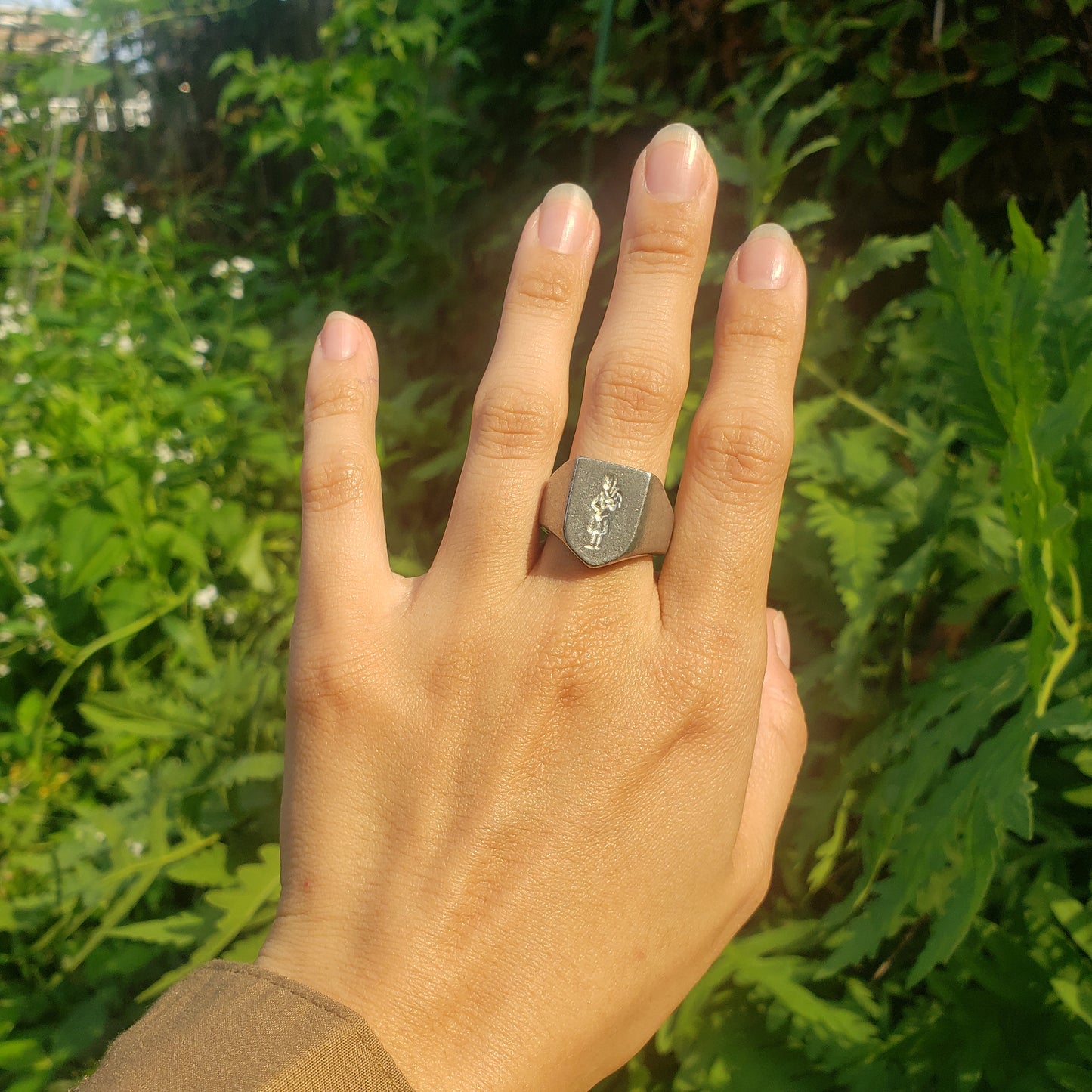 Bagpiper wax seal signet ring