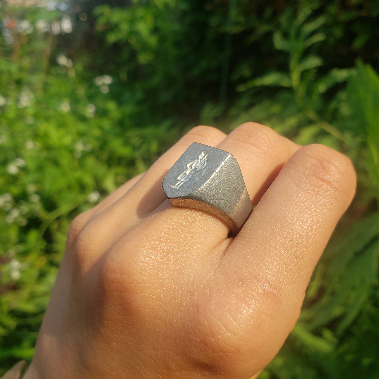 Bagpiper wax seal signet ring