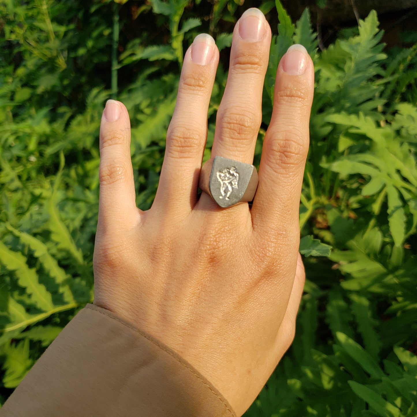 Eros bending his bow wax seal signet ring