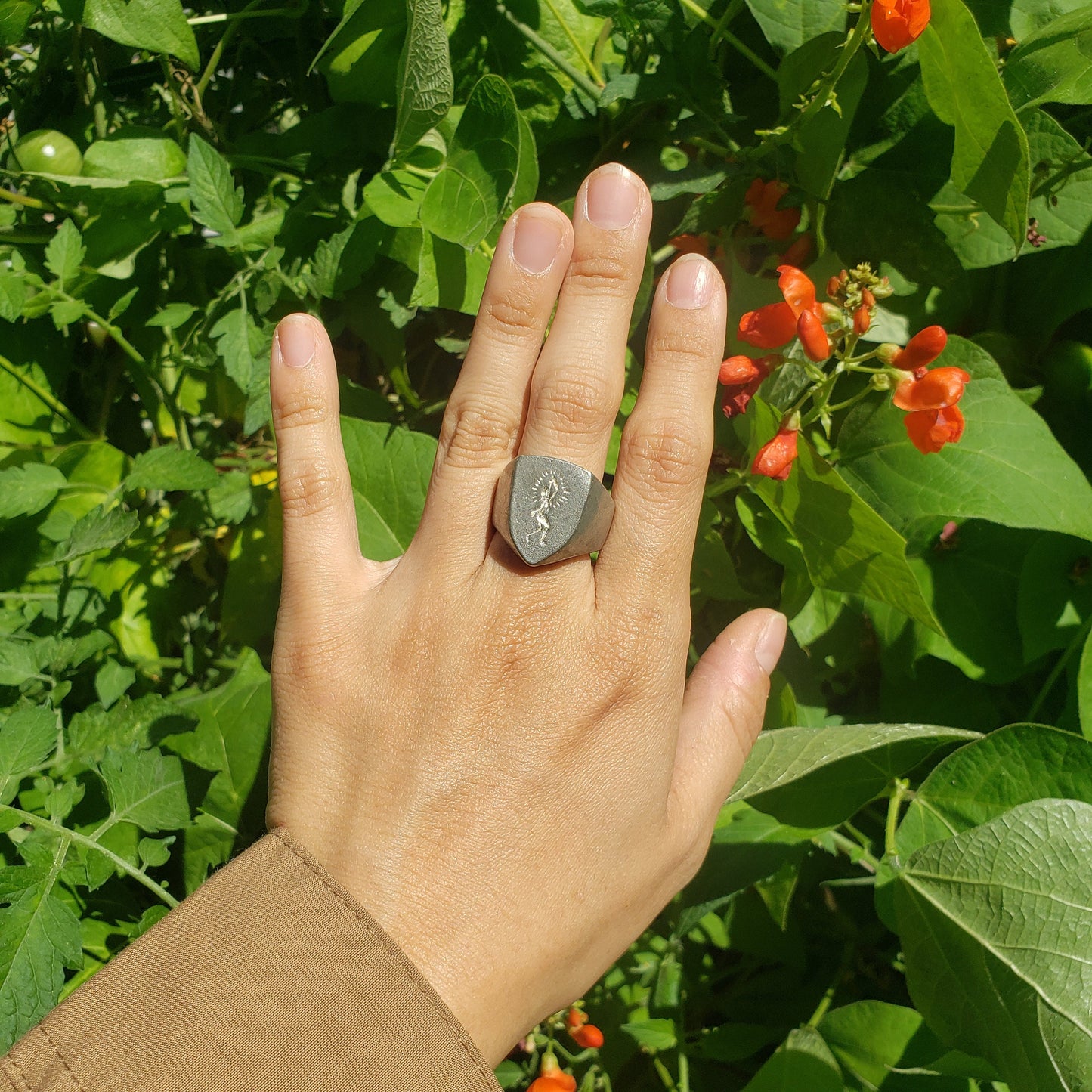 Sword swallower wax seal signet ring