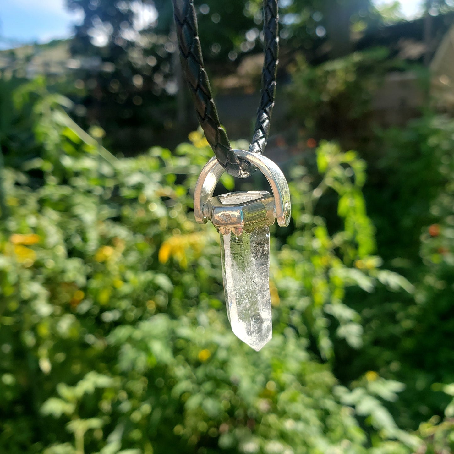 Raw crystal foot pendant