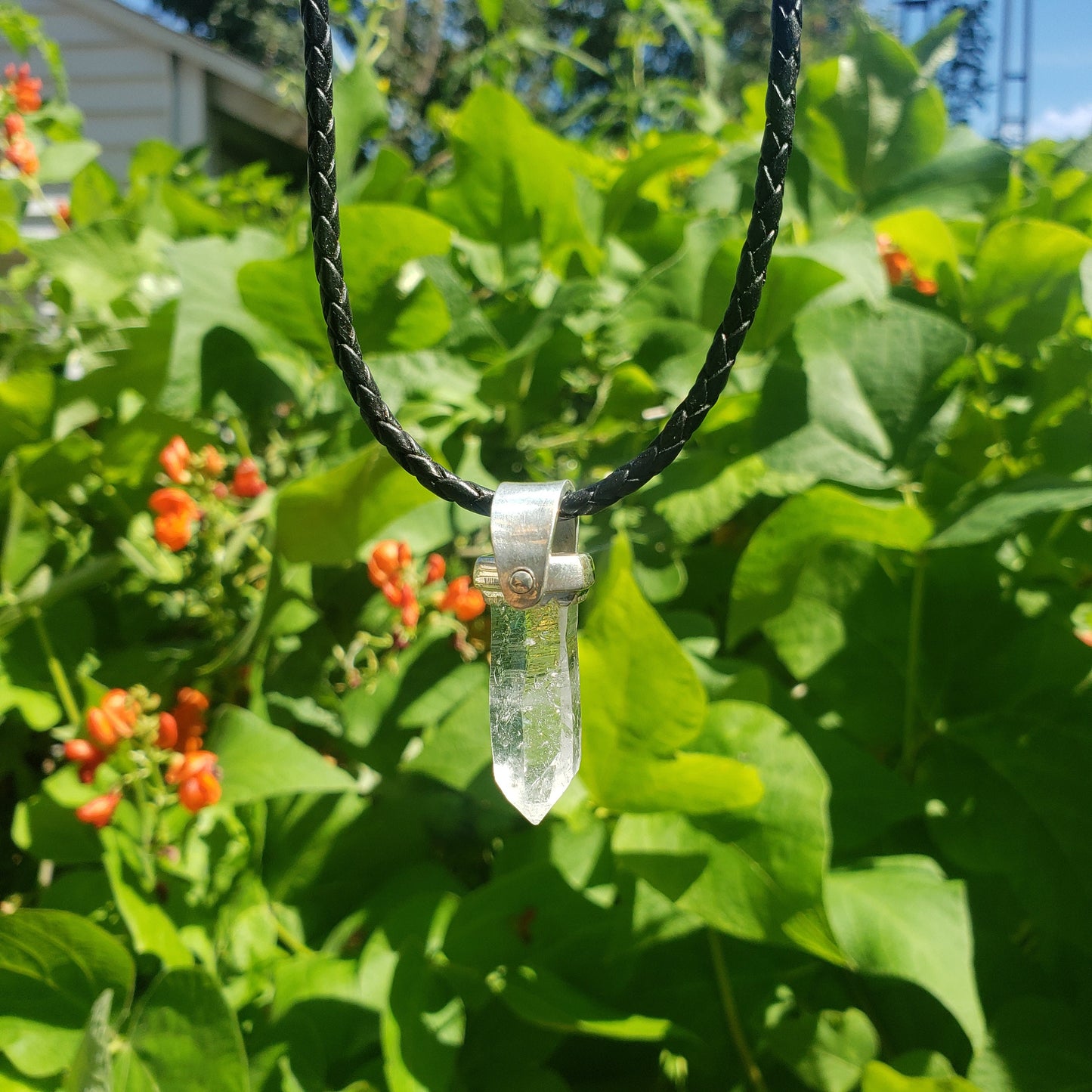 Raw crystal foot pendant