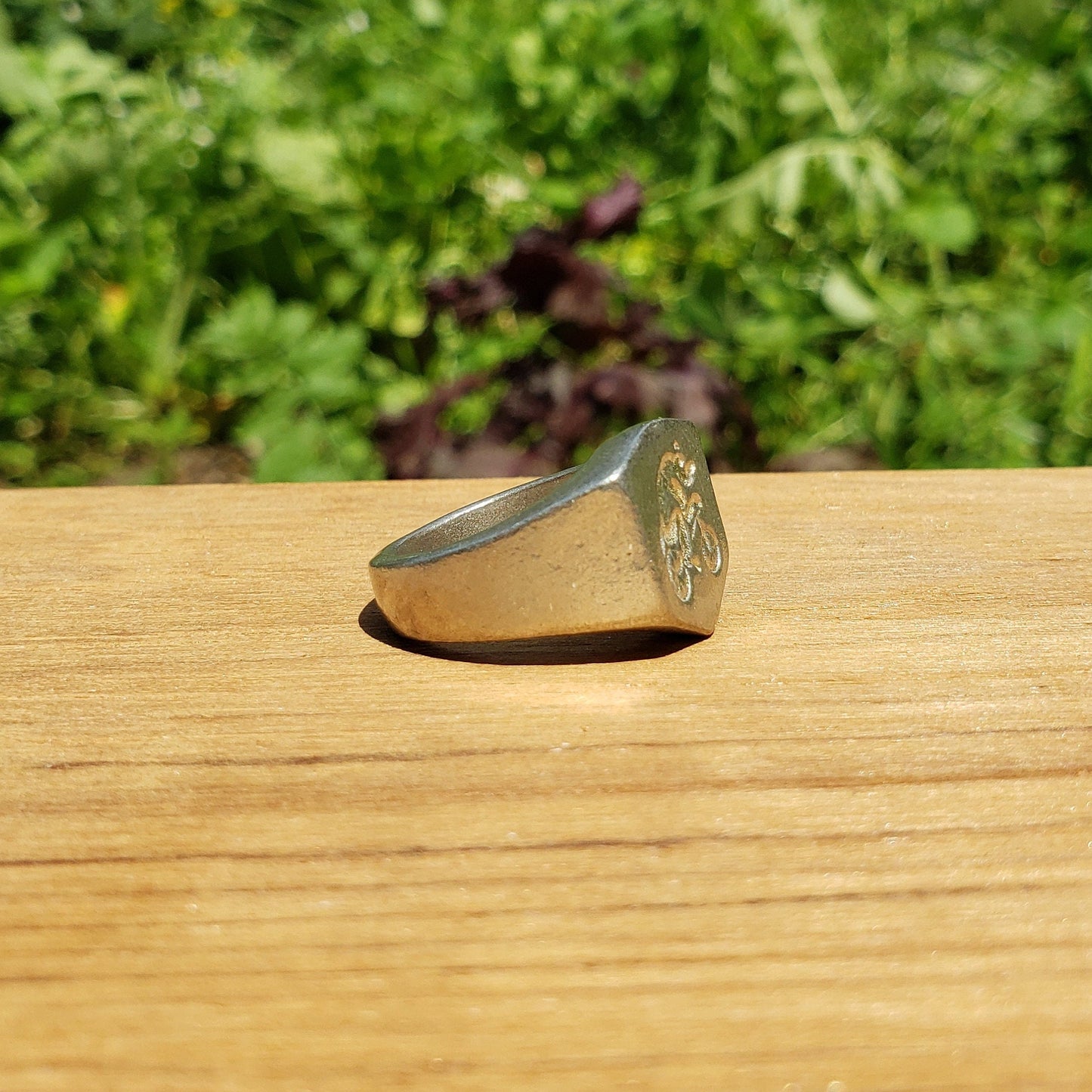 Bicycle bear wax seal signet ring