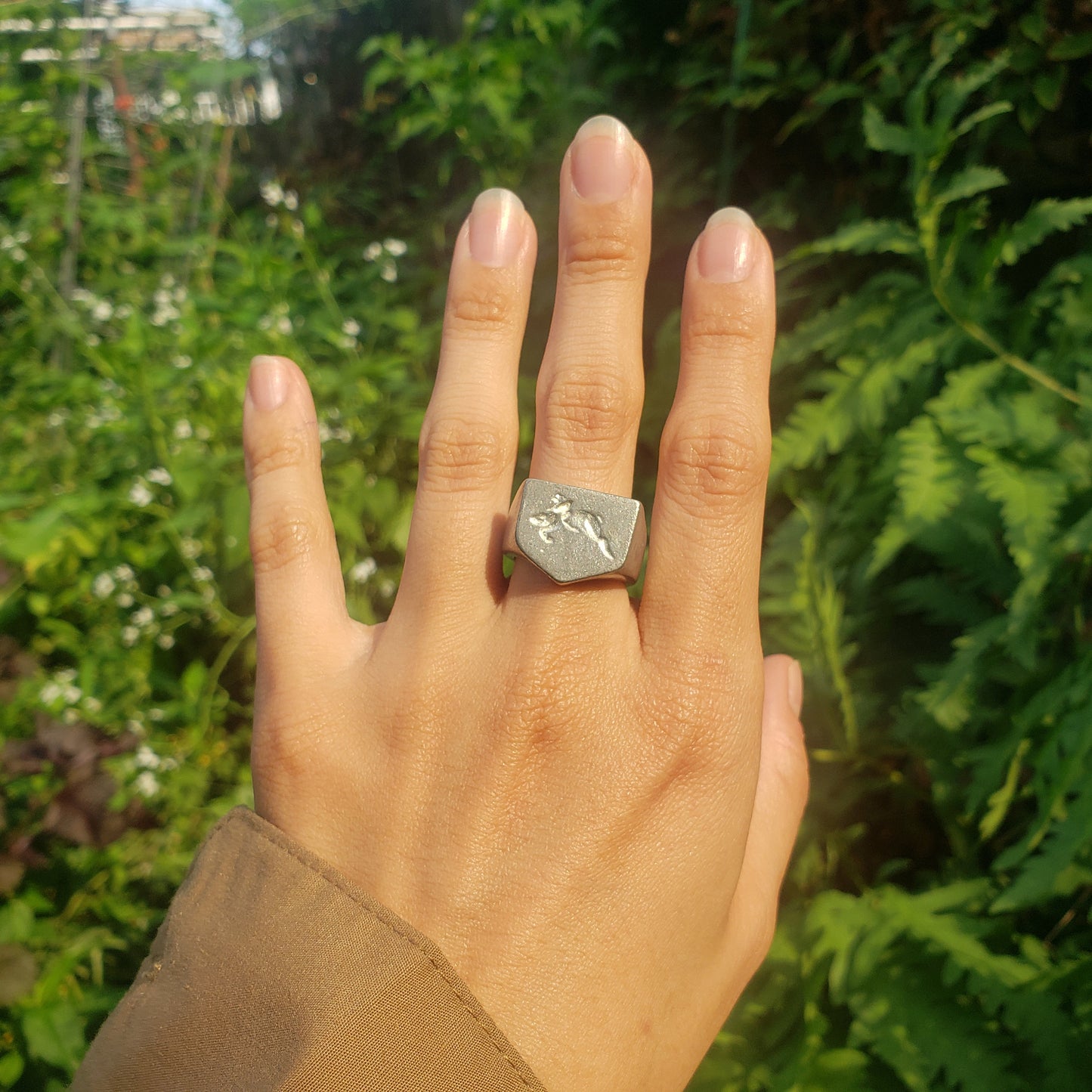 Bunny riding wax seal signet ring