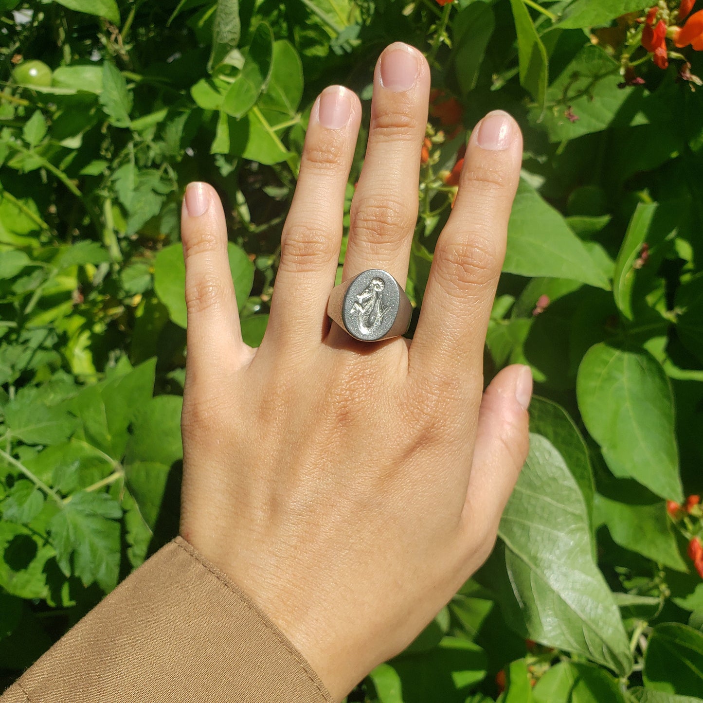 Capricorn wax seal signet ring