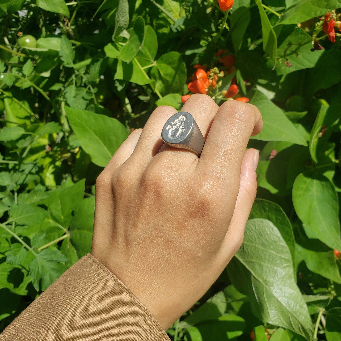 Capricorn wax seal signet ring