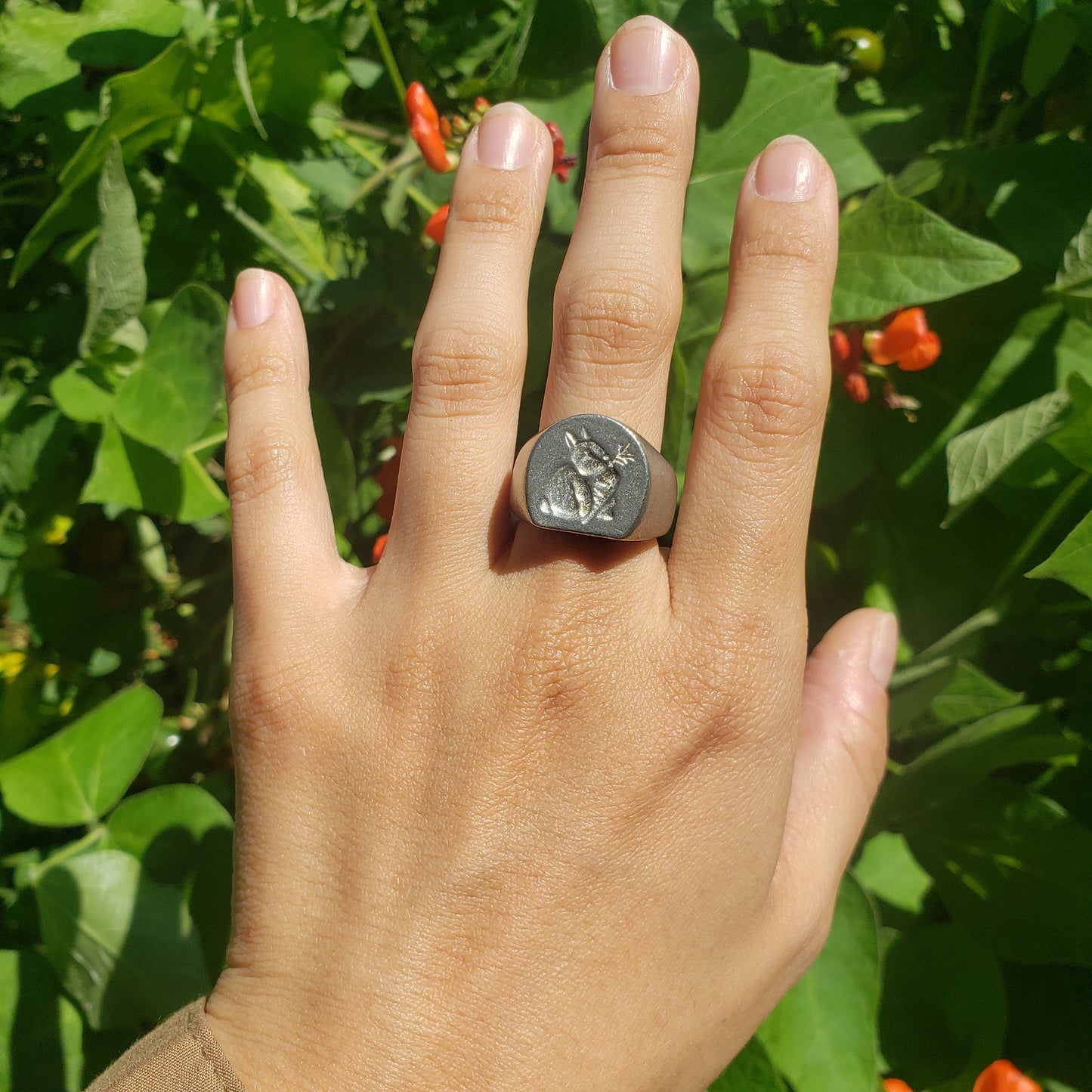 Carrot bunny wax seal signet ring