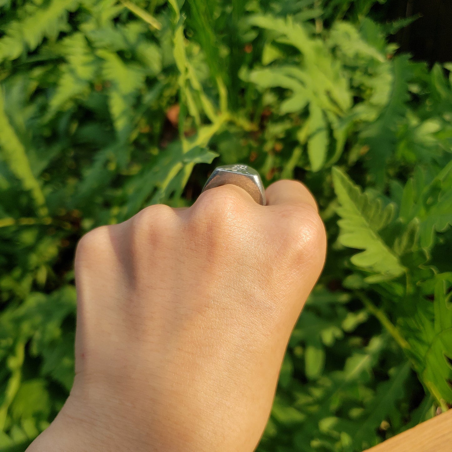 Raising sun wax seal signet ring