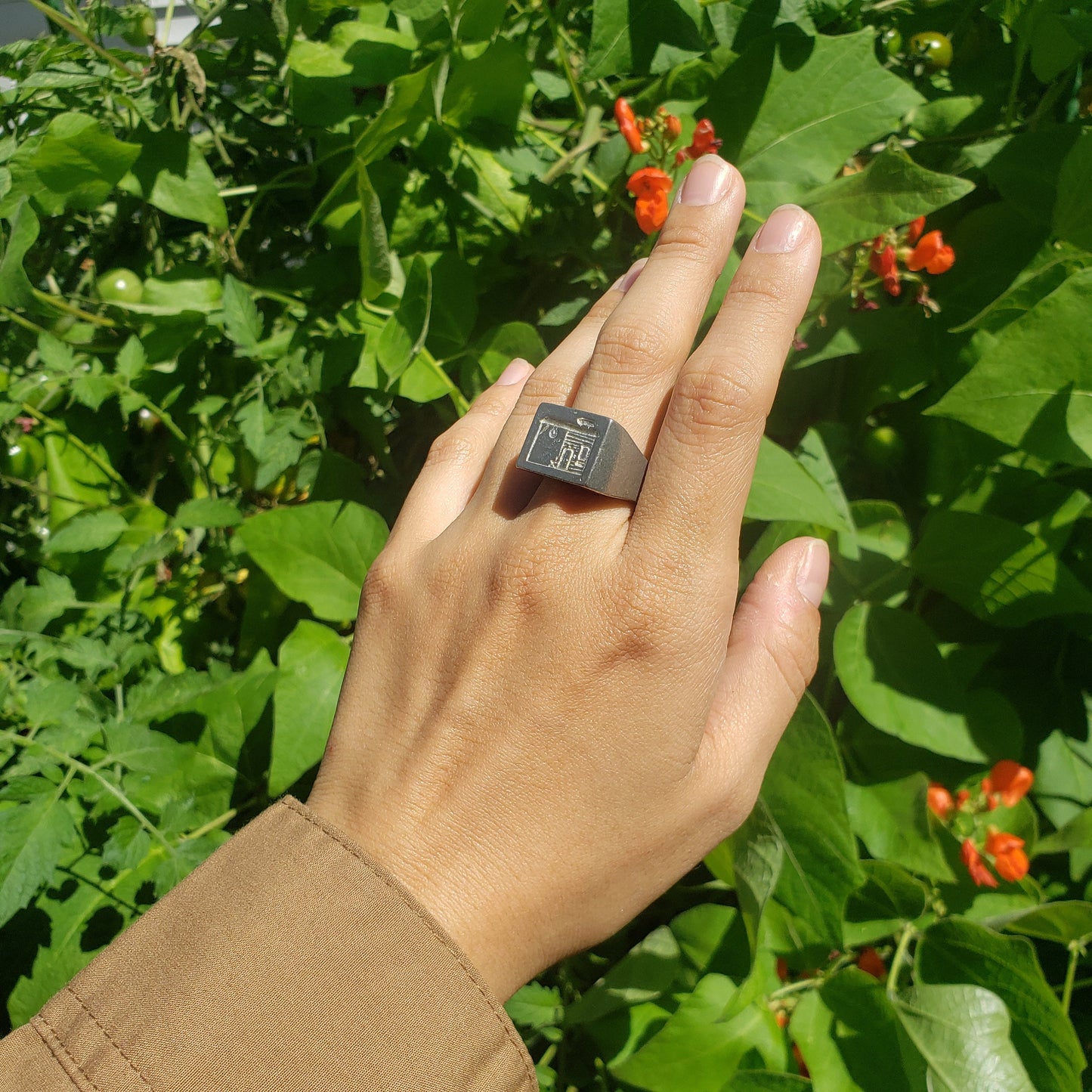 Train station wax seal signet ring