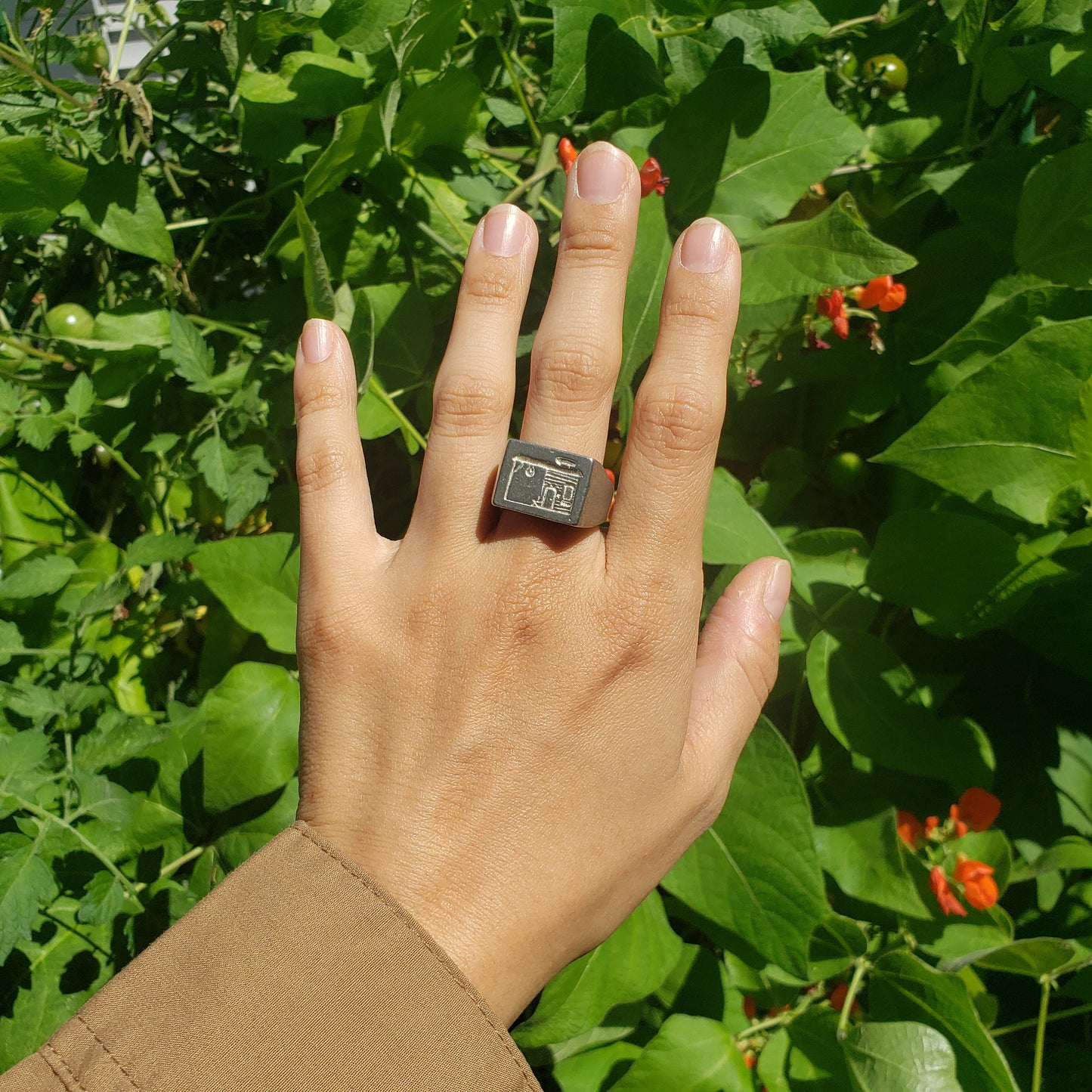 Train station wax seal signet ring