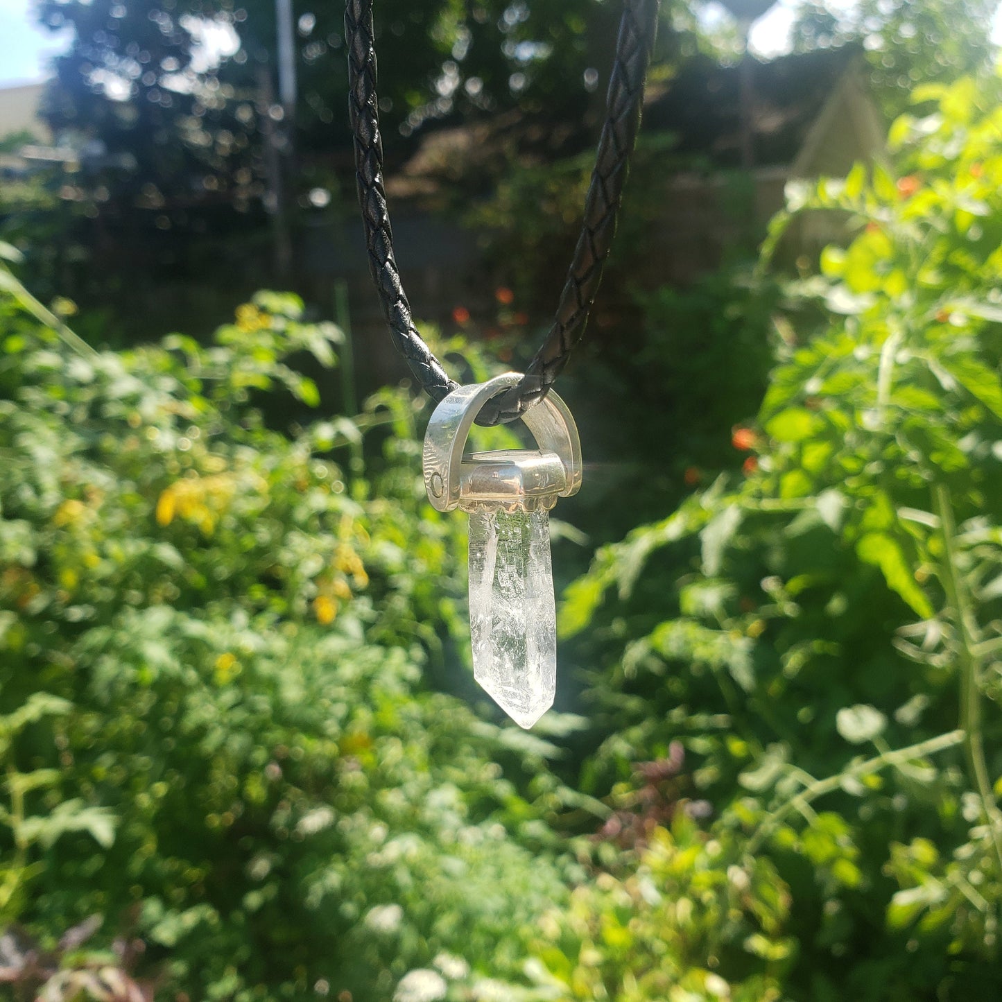 Raw crystal foot pendant