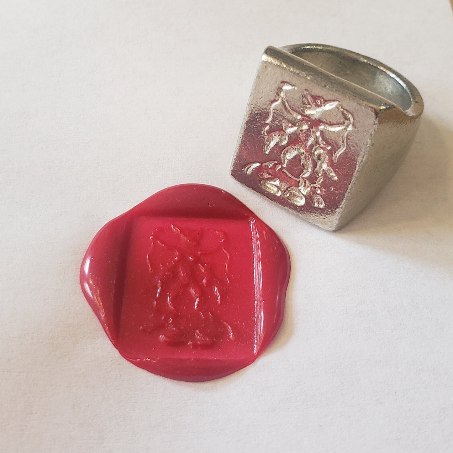 Lamashtu wax seal signet ring