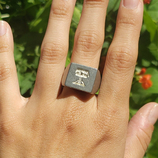 Pillory wax seal signet ring