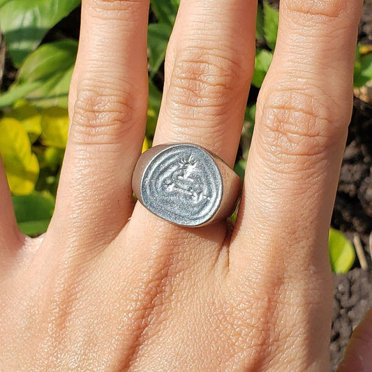 Lady of the lake wax seal signet ring