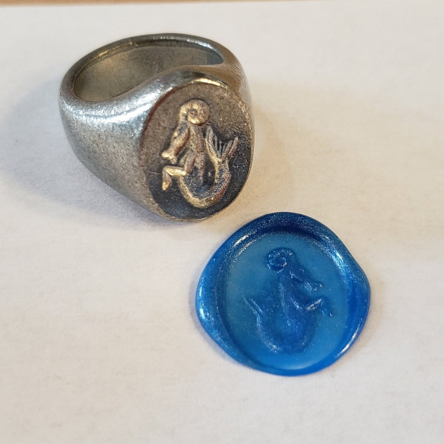 Capricorn wax seal signet ring