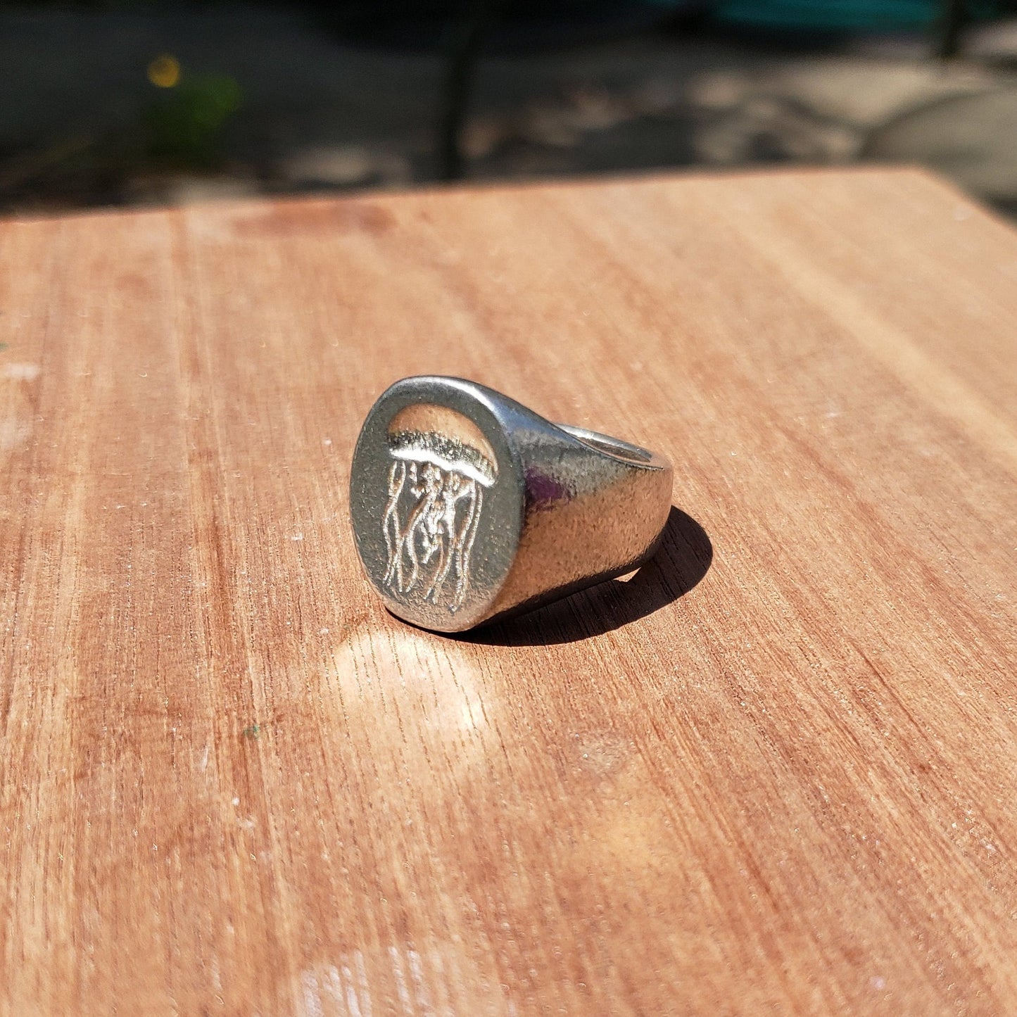 Jellyfish wax seal signet ring