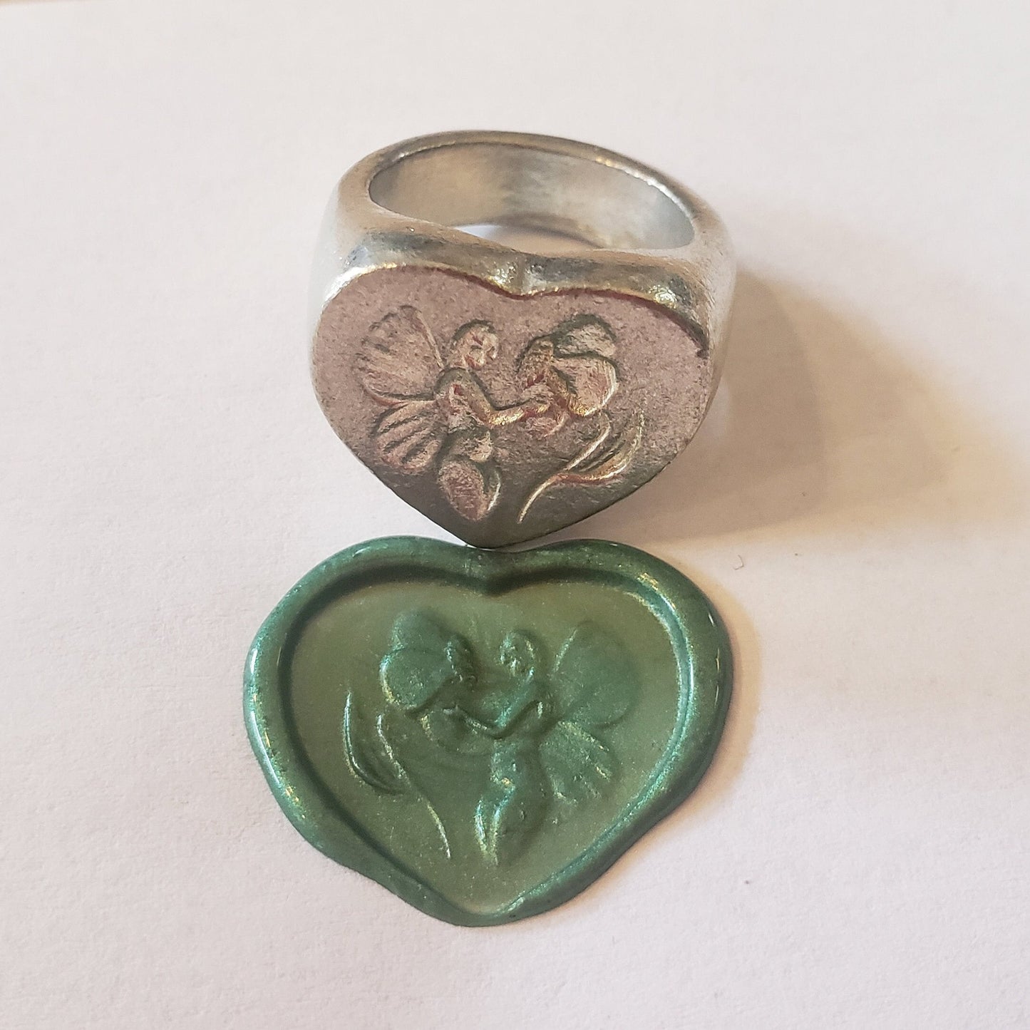 Pollinator fairy wax seal signet ring