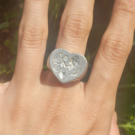 Pollinator fairy wax seal signet ring