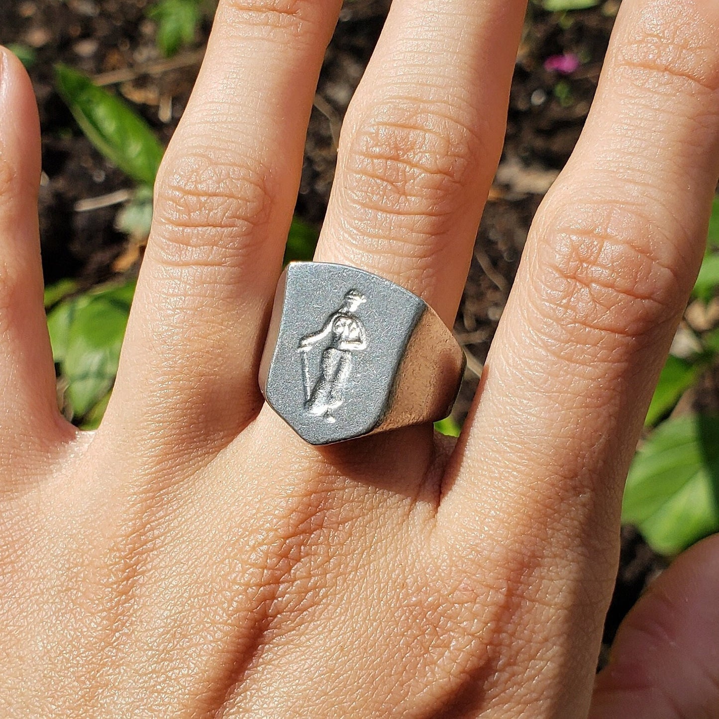 Lady Justice wax seal signet ring