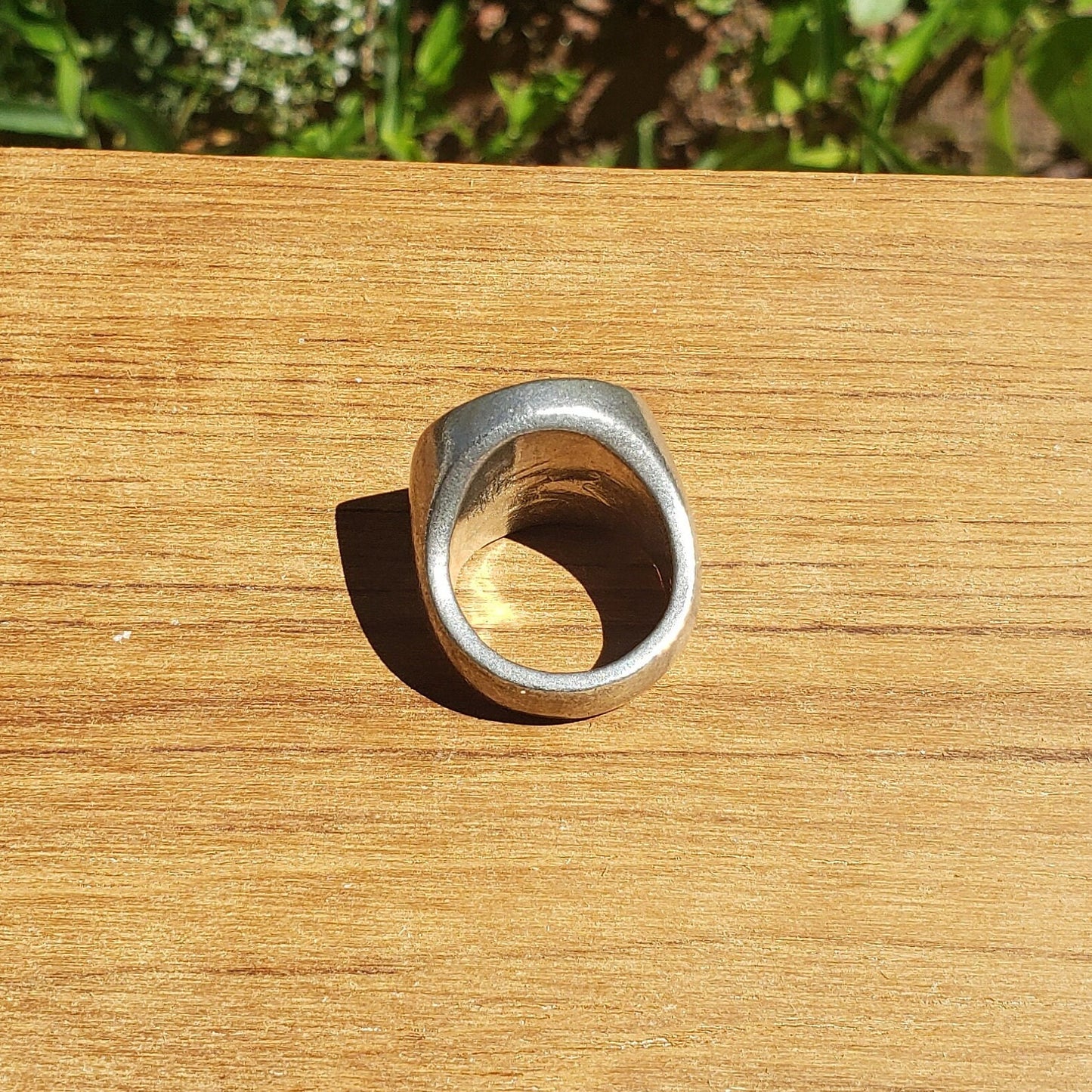 Sun and moon circle wax seal signet ring