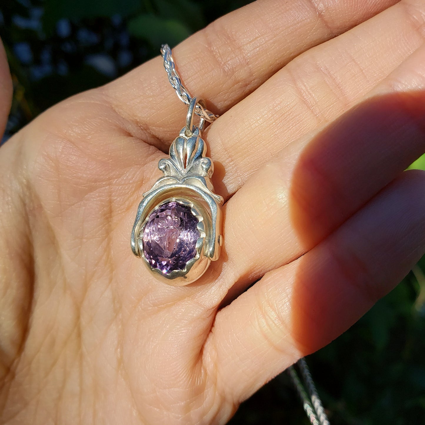 Flower fairy amethyst seal pendant