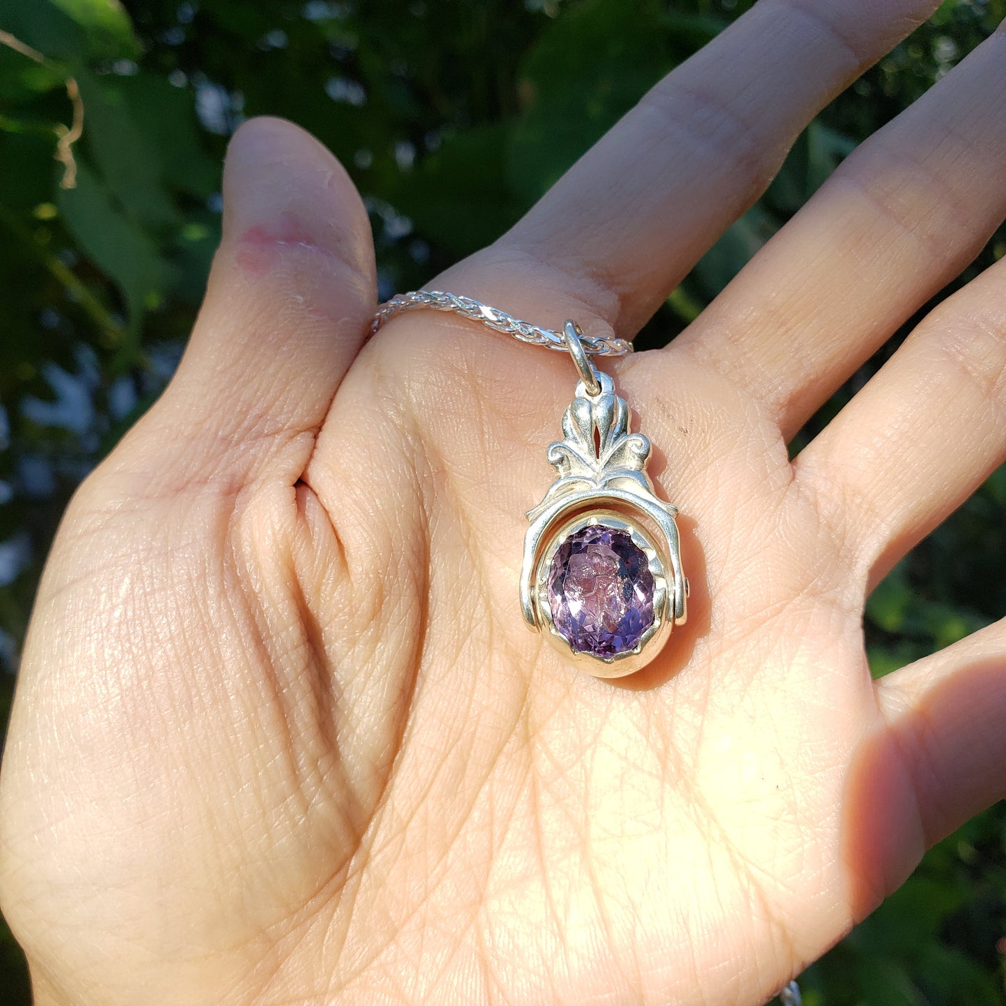 Flower fairy amethyst seal pendant