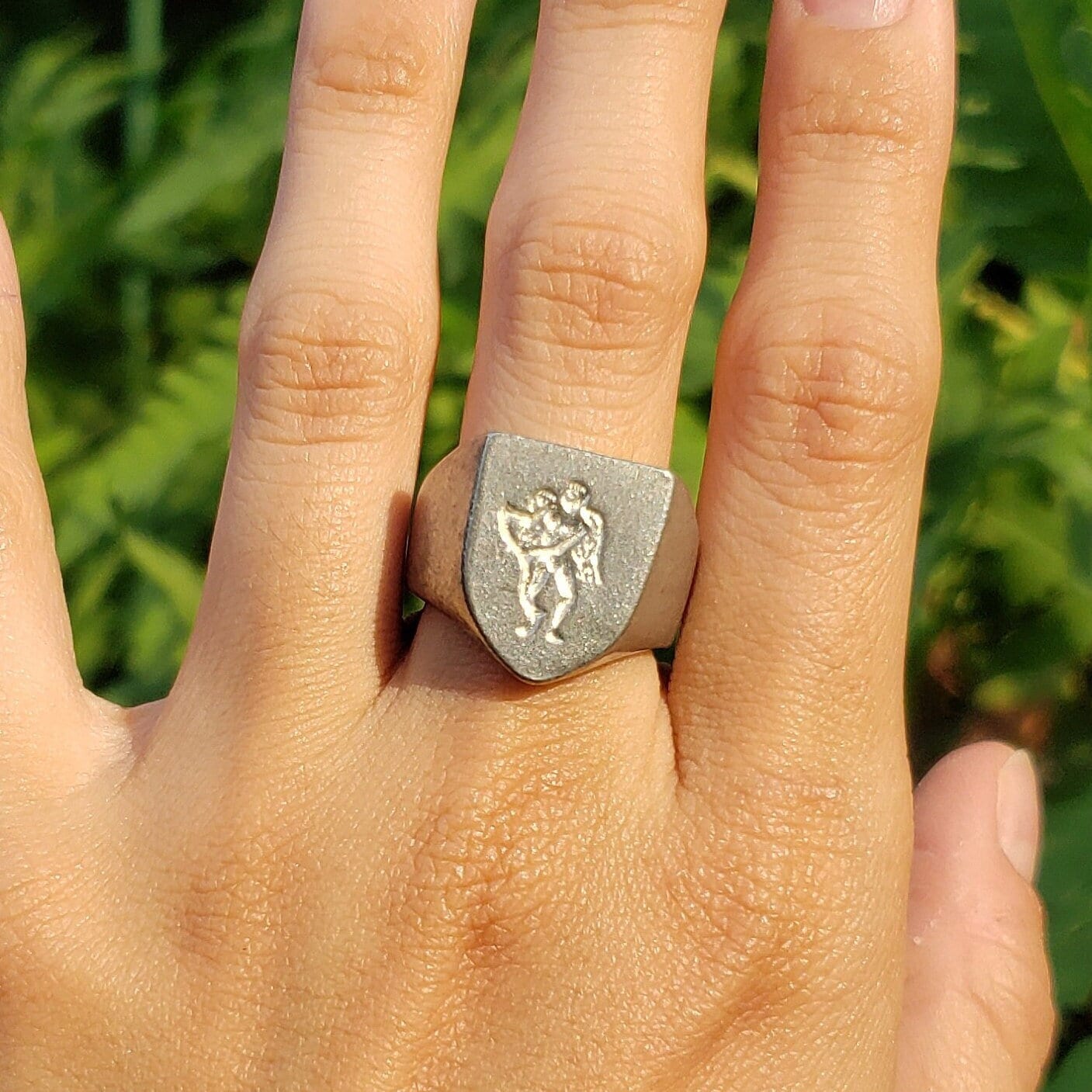 Eros bending his bow wax seal signet ring