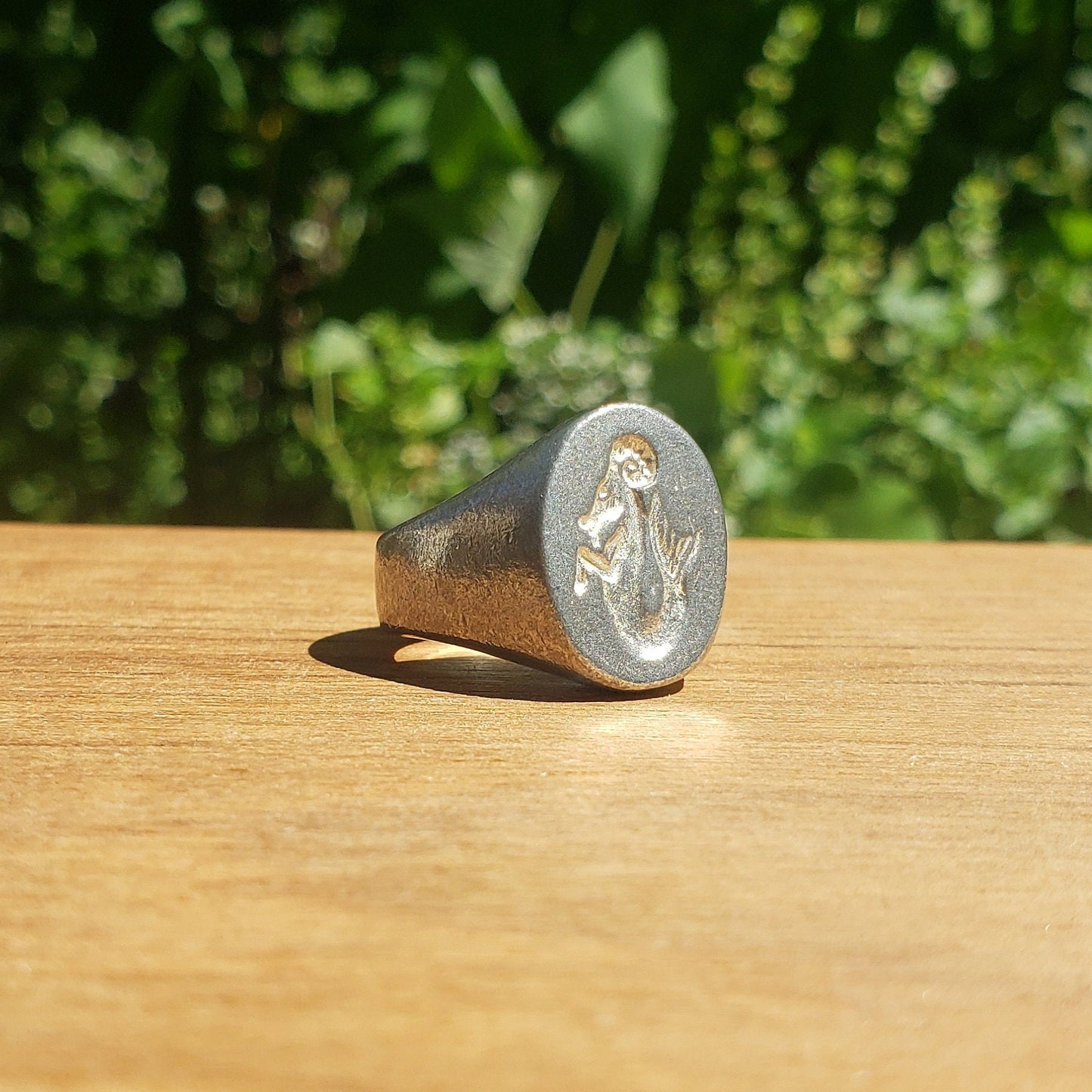 Capricorn wax seal signet ring