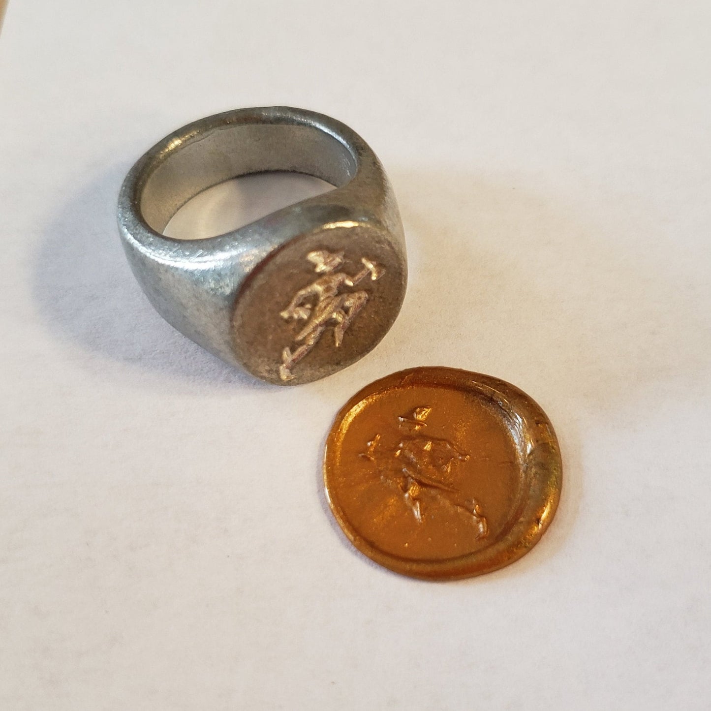 Hermes wax seal signet ring