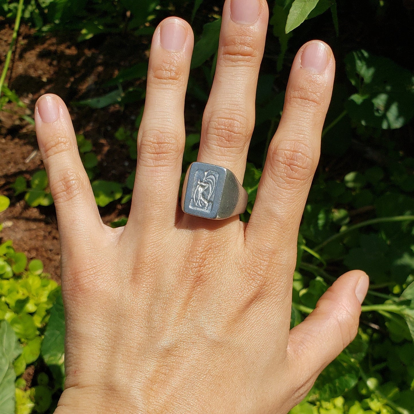 Sleeping Hermaphroditus wax seal signet ring