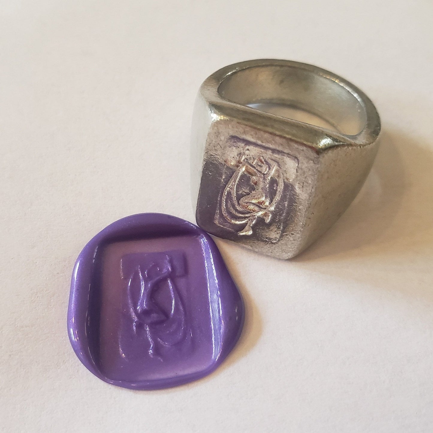 Sleeping Hermaphroditus wax seal signet ring