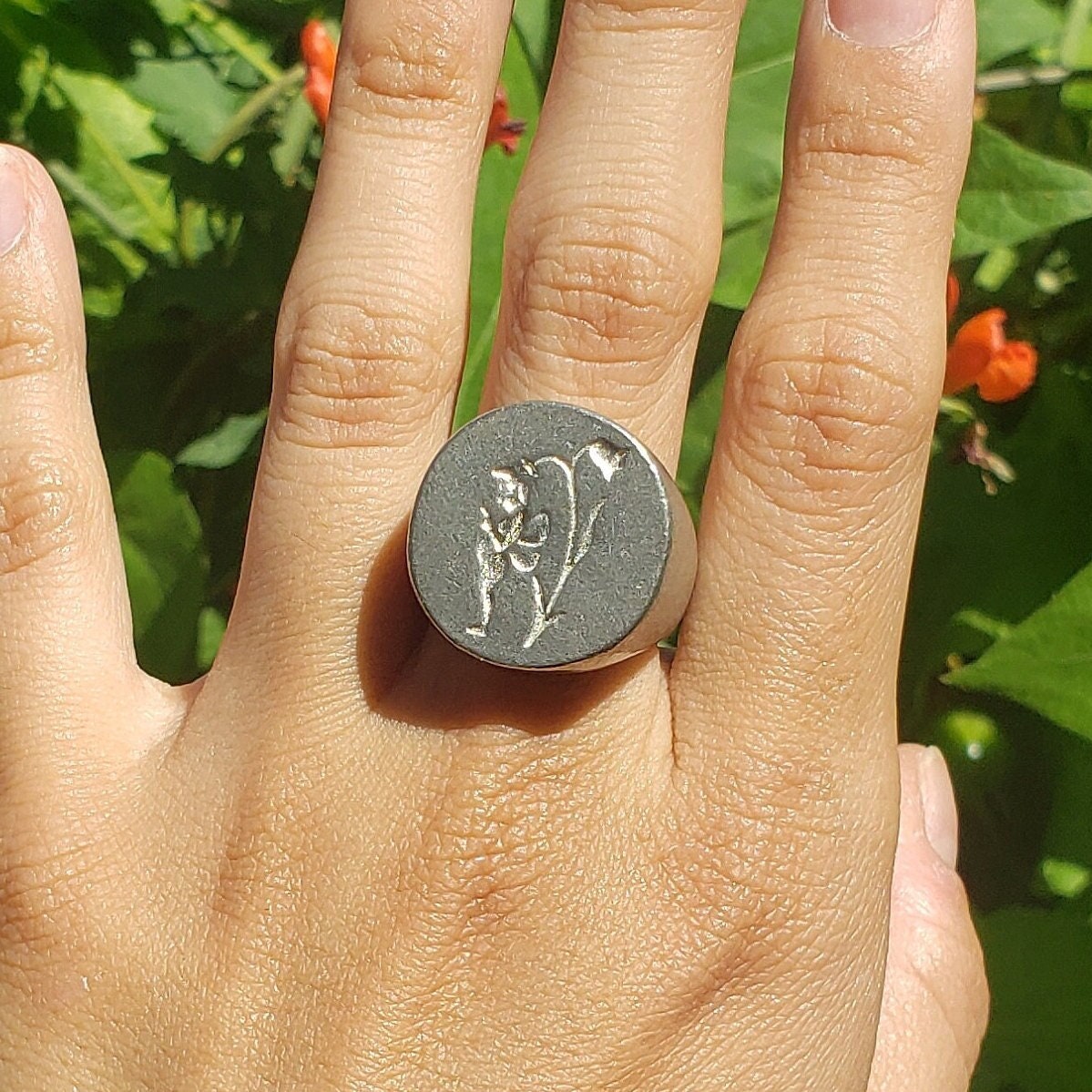 Flower hat fairy wax seal signet ring