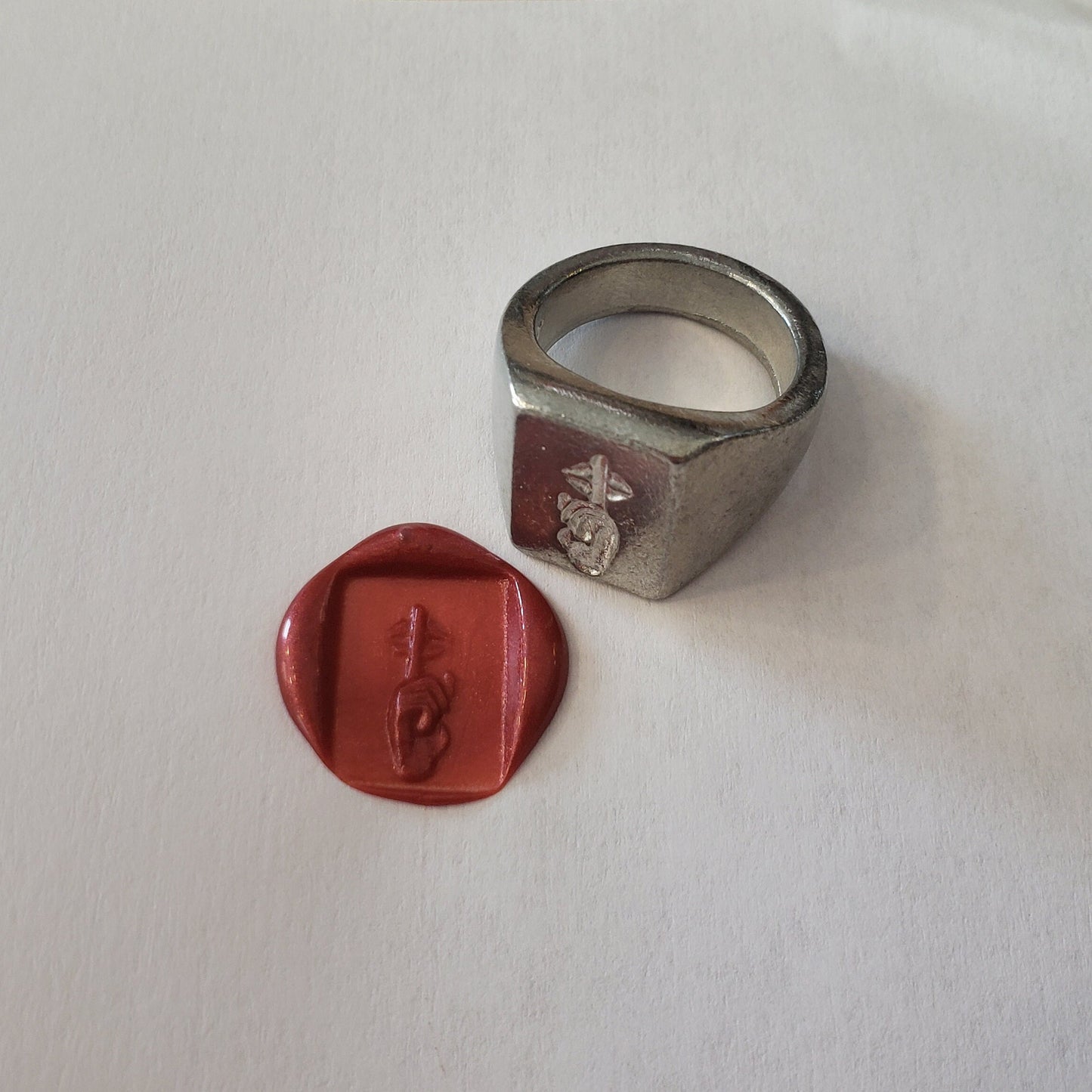 Shush wax seal signet ring