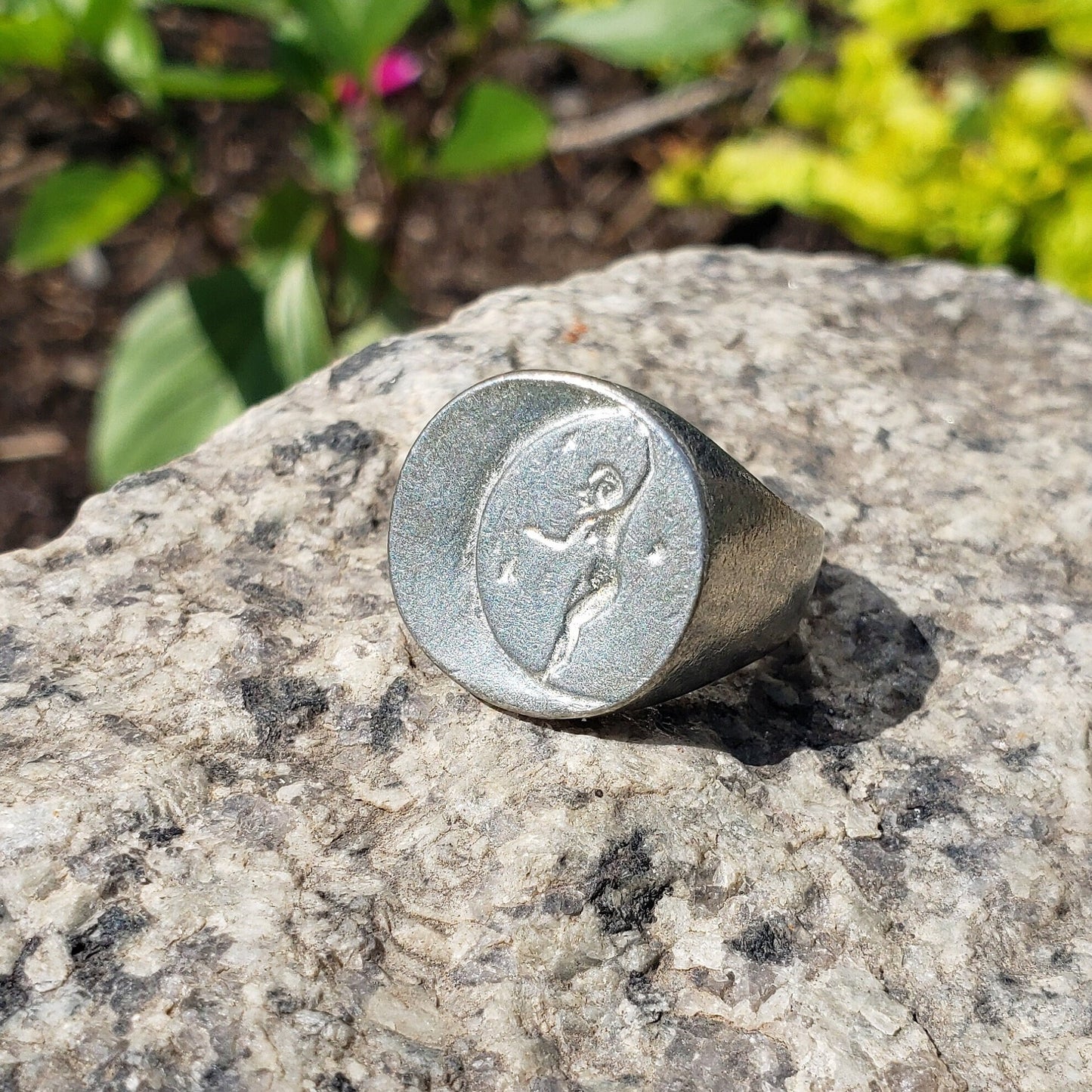 Moon dance wax seal signet ring