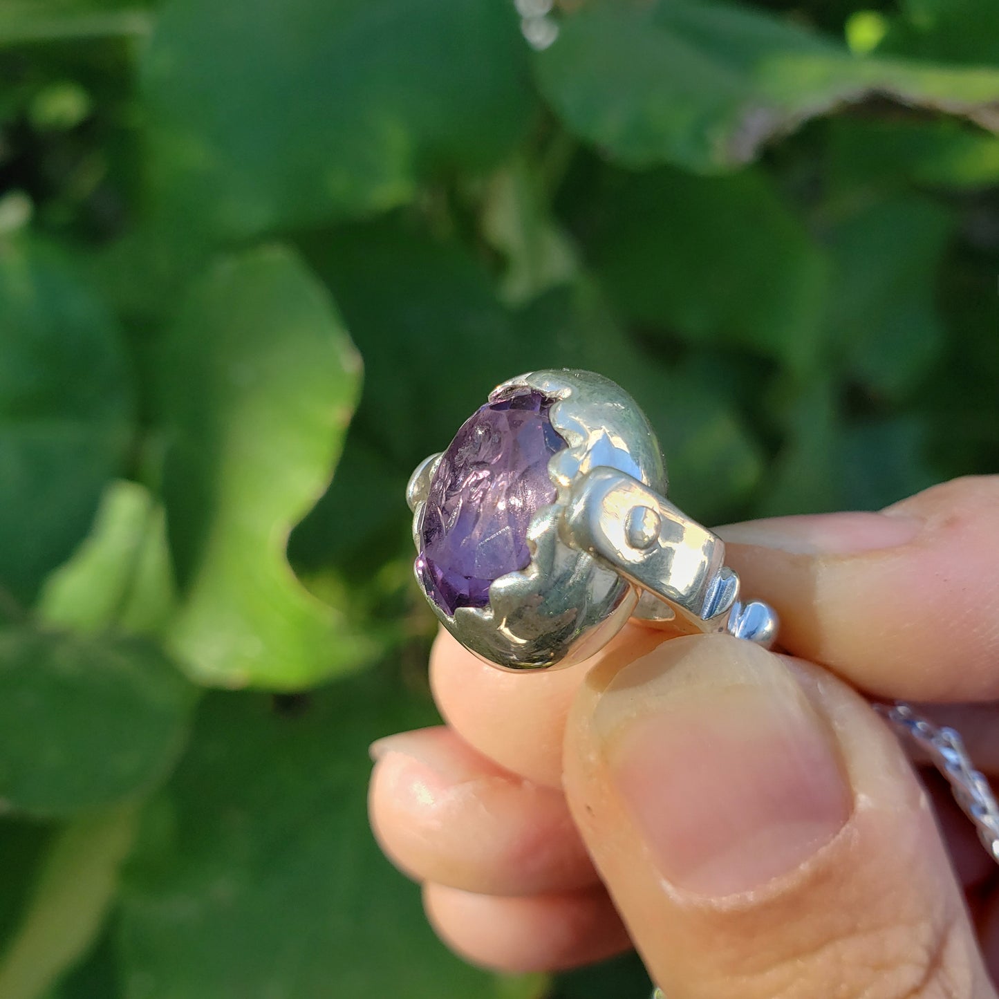 Flower fairy amethyst seal pendant