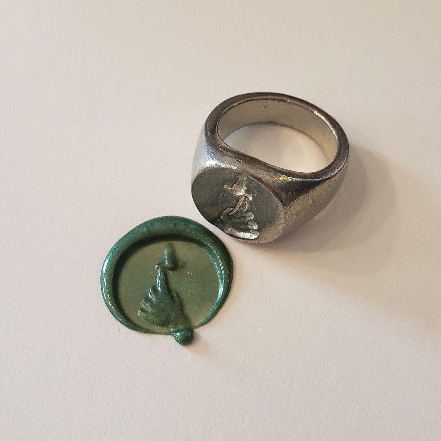 Nose picking wax seal signet ring