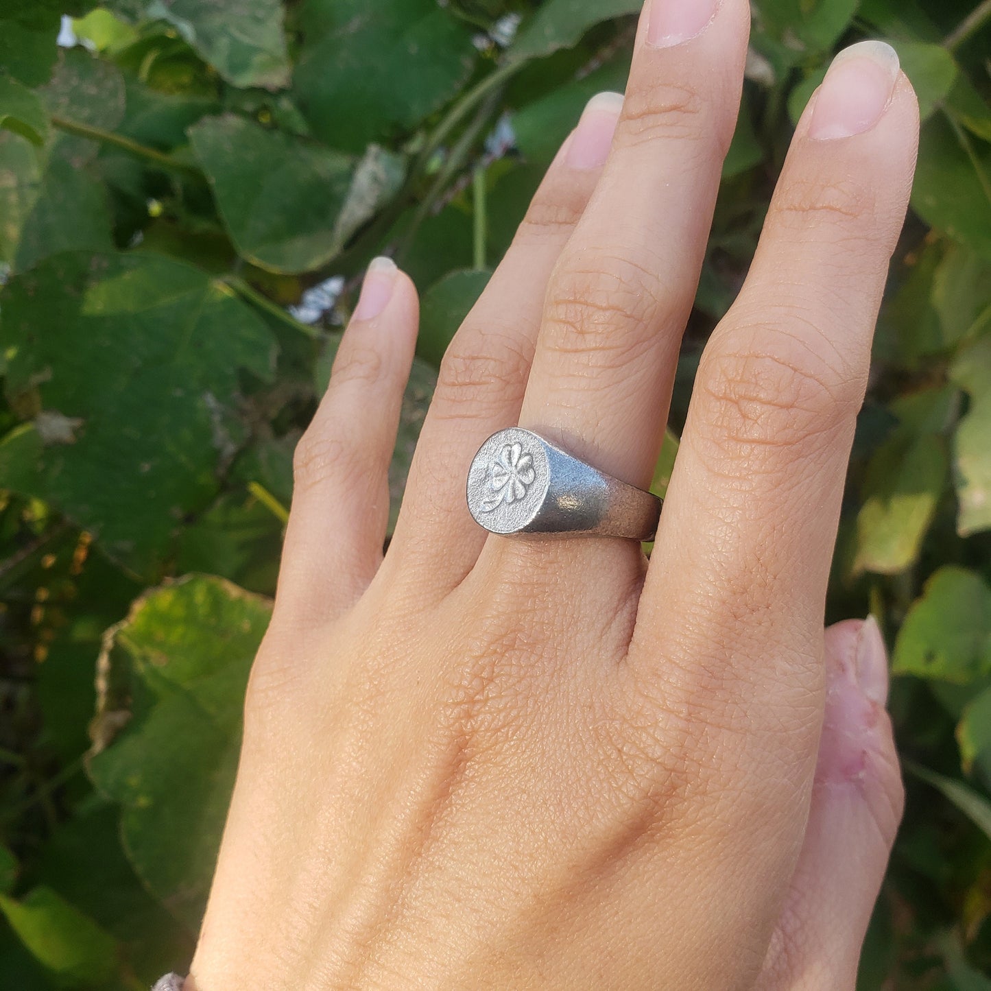 Clover wax seal signet ring