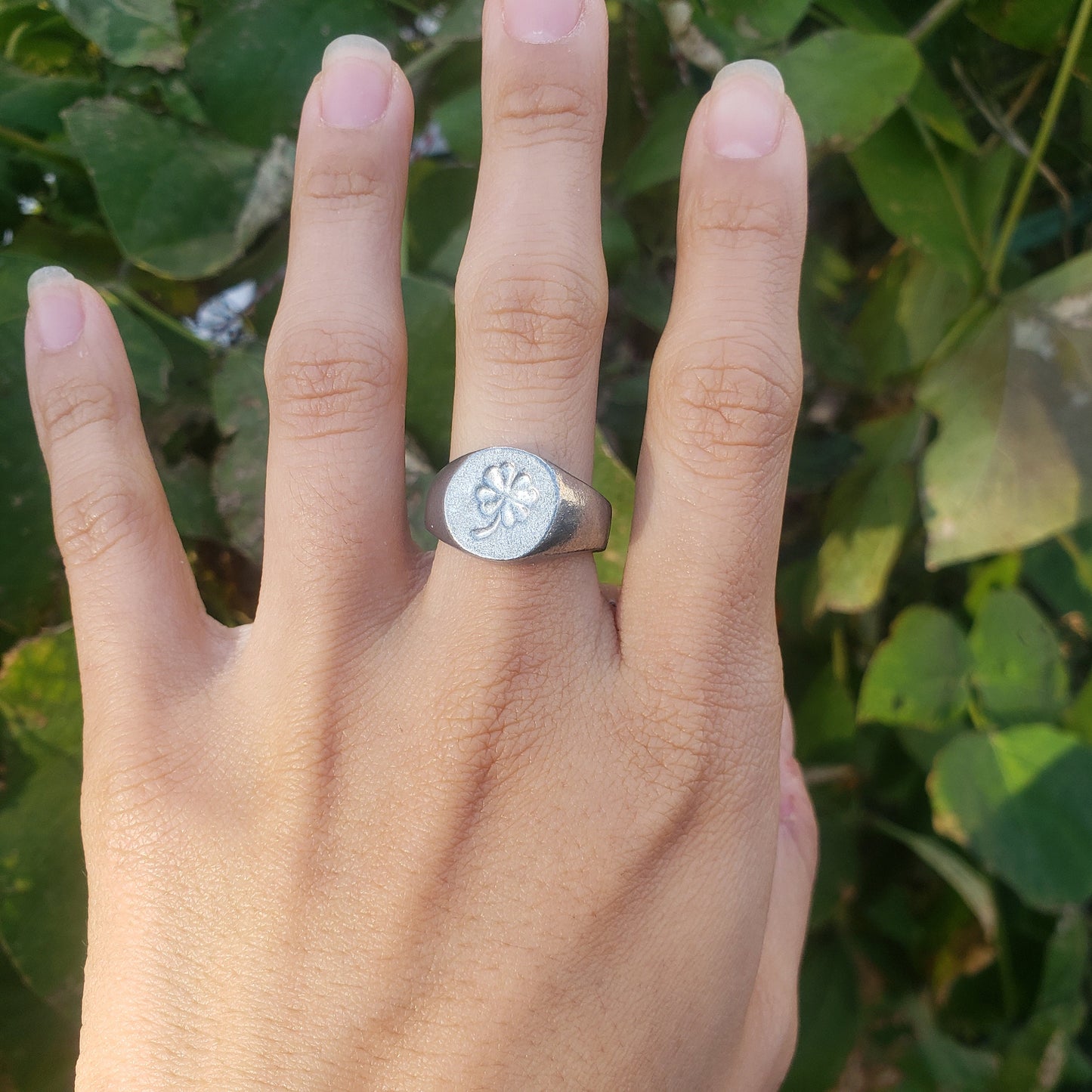 Clover wax seal signet ring