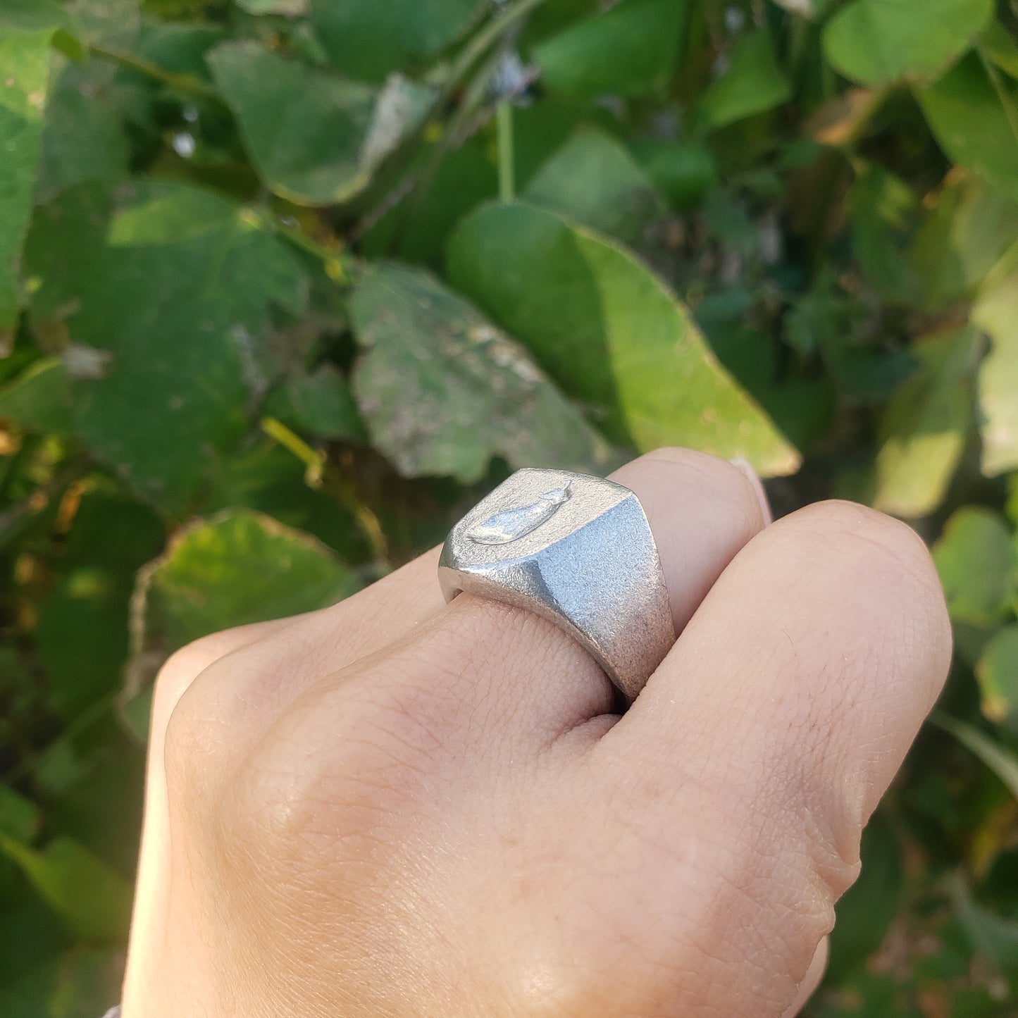 Eggplant wax seal signet ring