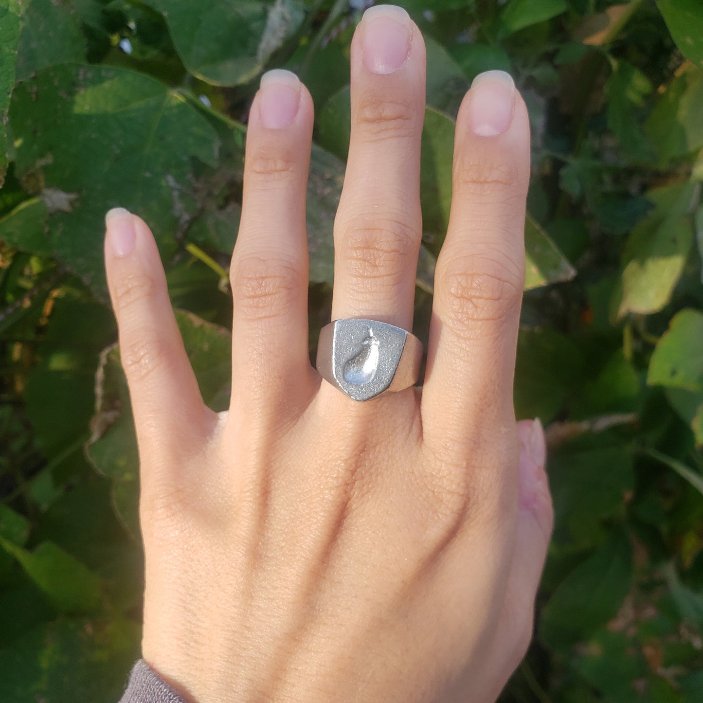 Eggplant wax seal signet ring