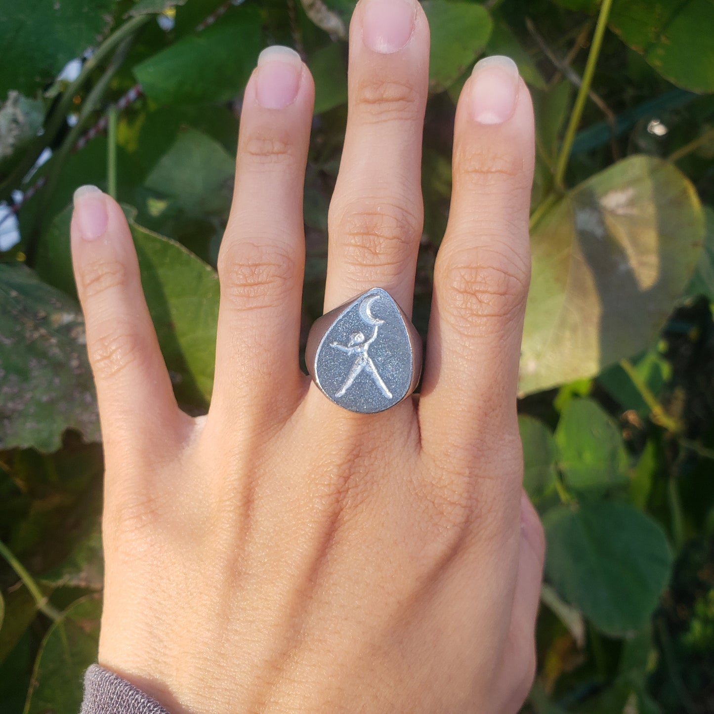 Hanging on the moon wax seal signet ring