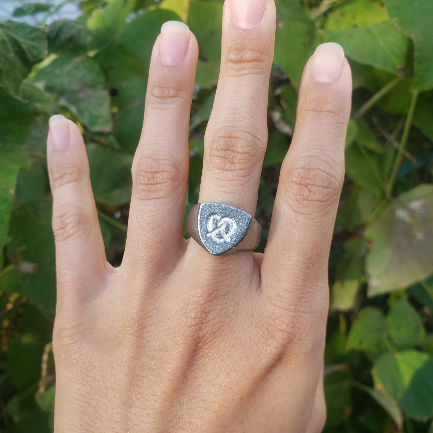 Pretzel wax seal signet ring