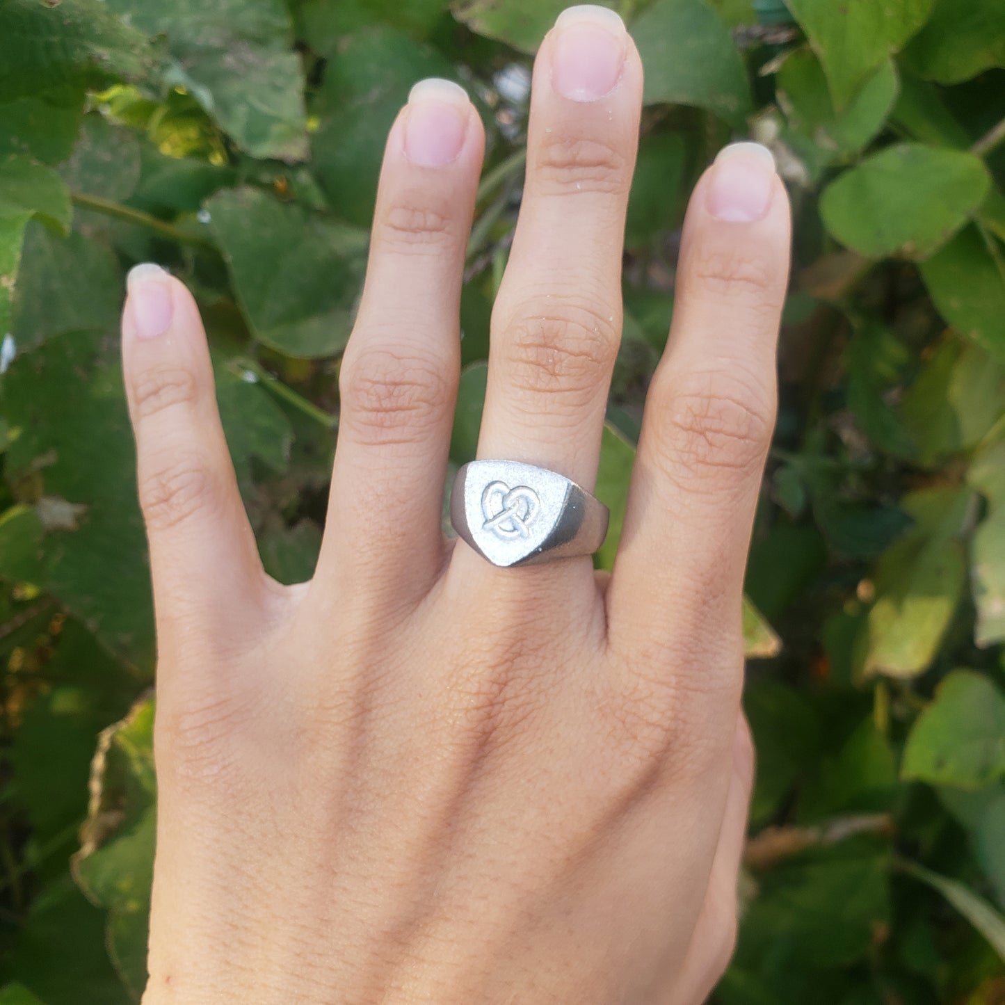 Pretzel wax seal signet ring