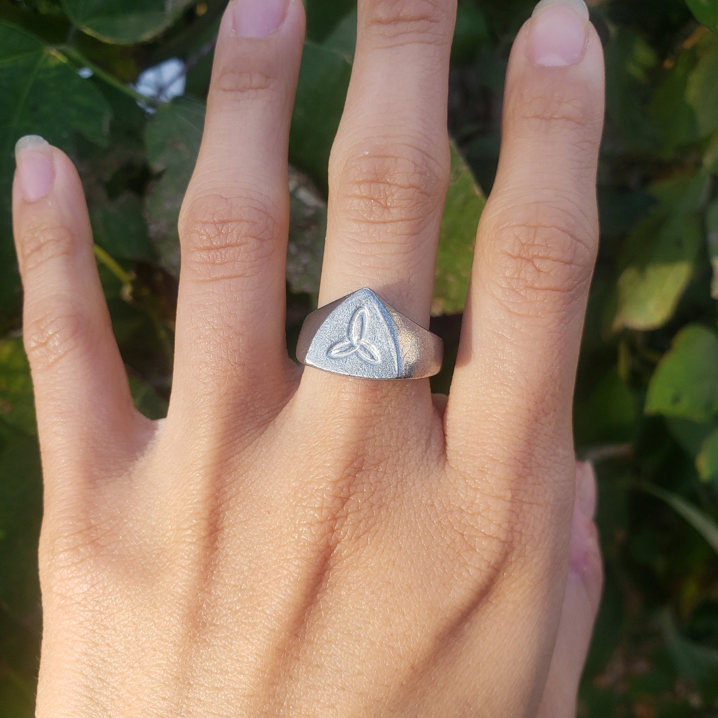 Triquetra wax seal signet ring