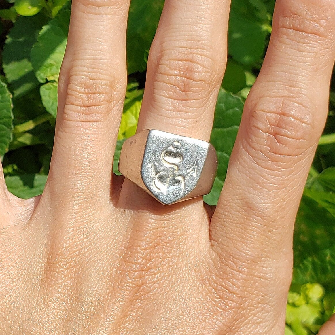 Anchor wax seal signet ring