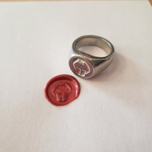 Hungry mouth wax seal signet ring